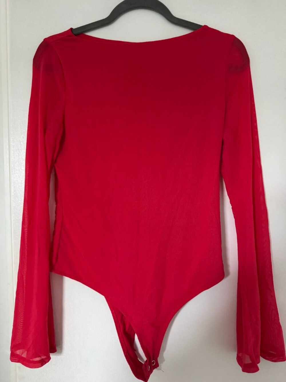 REORIA Red Mesh Bodysuit